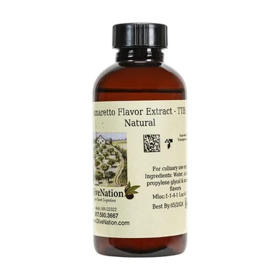 Olivenation Amaretto Flavor Extract 8 Fl Oz Sugar Free Vegan Kosher Baking Br...