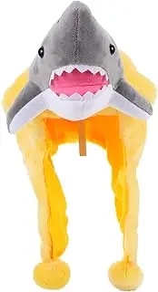WOONEKY Funny Shark Hat Plush Shark Hood for Boys and Girls Crazy Hat for Birthday Parties Photo Sessions
