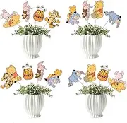 24PCS Winnie Party Decorations,Centerpieces Decorations Stick Table Toppers For Birthday Party Supplies Decor Table Toppers