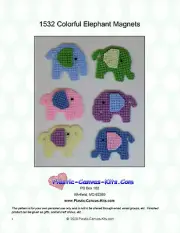 Colorful Elephant Magnets Plastic Canvas Pattern or Kit