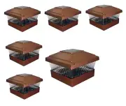 6 Pcs 5x5 Plastic Copper Square Post Fence Mount Cap Light