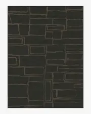 275' x 365' | Machine Washable Runner Rug | Kid & Pet Friendly | Indoor Rug | Alsace Soft Black Rug by Nina Takesh | Ruggable