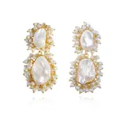 Culturesse Amour Pearls 22K Gold Plating Earrings Fashion For Pierced Ears Gold