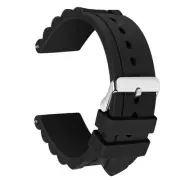 24mm Men's Black Silicone Rubber Watch Straps Bands Waterproof for Fossil Wat...