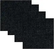 Proumhang 4 Pieces 14 Count Classic Cross Stitch Cotton Fabric Aida Cloth Standard Aida Black 12" x 12"(30cm x 30cm)