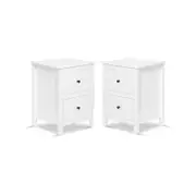 Franco 2 Drawer Set of 2 White Bedside Tables