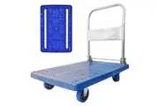 300Kg Foldable Warehouse Platform Trolley Truck Dolly Cart Swivel Wheels Moving Flatbed Wheelbarrows Carts Wagons