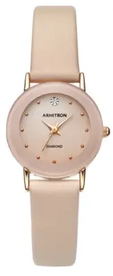 Armitron Toyama Leather Calfskin 24mm Blush Pink/Rose Gold Quartz Watch