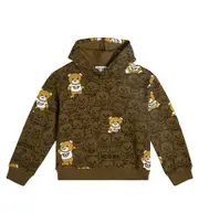 [Moschino Kids] Moschino Kids Teddy Bear cotton jersey hoodie Y 10 multicoloured