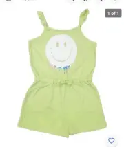 Girls Justice Neon Lime Green Smiley Face Romper Jumper Jumpsuit XLP (16P/18P)