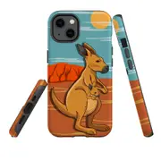 For Apple iPhone 13 Case, Armour Back Cover, Kangaroo Illustration