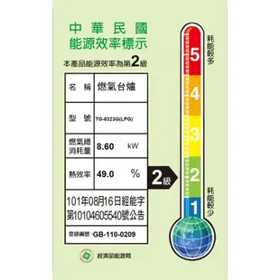 莊頭北 TG-8323G 雙控 安全 定時 大面板 檯面爐 TG-7706 瓦斯爐