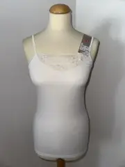 * mey * DAMEN * Unterhemd * 44 * Weiß * Spitze * Viskosemischung * Neu *