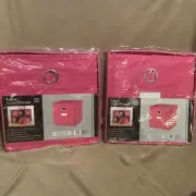 2 NEW Neu Home Collapsible Storage Cube 12“x12“x12“ ~Pink Fabric Lid-Card Holder