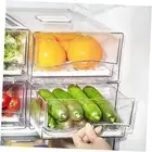 Fridge Organizer Bins, Clear Stackable Refrigerator Drawers Pull 2 Pack-Large