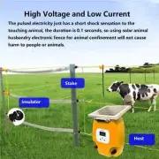 10KM/6.2 Miles Solar Electronic Fence Charger with LCD Display 1.5 Joules