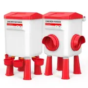 Chicken Feeder and Waterer Set, Chicken Coop Accessories with Hanging Chicken...