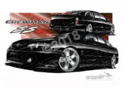 HOLDEN VY SS UTE CREWMAN PHANTOM BLACK A2 FRAMED PRINT (HC110)