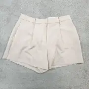 Women Nine West High Rise Pleat Front Shorts sz 14 Camelot Beige NEW