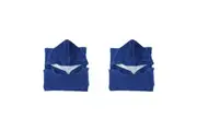 2x Annabel Trends Beach Poncho 100cm Cover Up Absorbent Drying Towel Plain Navy