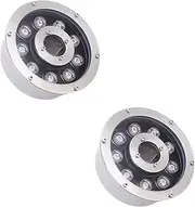 2PCS LED Ring Fountain Light - IP68 Waterproof Intermediate Water 12V Colorful Color Changing Landscape Spotlight Suitable, for Underwater Fountain Pool (Color : Warm White, Size : 12v (12w))