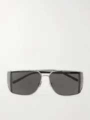 [SAINT LAURENT EYEWEAR] SAINT LAURENT EYEWEAR - D-frame Silver-tone Sunglasses - One size One size Silver