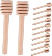 Zerodeko 20pcs Wooden Honey Dippers Multifunctional Honey Serving Stick for Coffee Milk Tea Easy to Clean and Store Stirring Wands for Home and Commercial Use