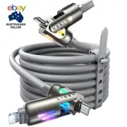 USB C to Lightning Cable, 240W 4 in 1 Charging Cable 6.6FT, Chubby Type C/A to C