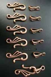 6 Hook & eye clasp sets for necklace bracelets anklets copper plated FPC242