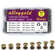Bronze Chicago Screws Leather Rivets Assorted ，8 Sizes of Screw Rivets Chicago S