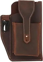 Holster for Men Leather Retro Men's Bag Belt Loop Wallet Case Belt Waist Bag Pouch Belt Case Cell Phone Holder for iPhone 14 Pro Max 11 Pro Max Xs Max XR 7 Plus 8 Plus 6s Plus-HUAZHIMAO (Coffee)
