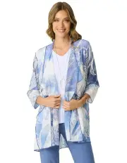 [Fella Hamilton] Watts Burnout Spliced Cardigan in Blue/White