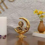 Baby Krishna Idol Murti Statue for Home Decor -Gold Plated Krishna Idols on Moon