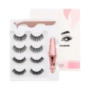 Magnetic Eyelash Extensions Kit with Eyeliner and Tweezer - 4 Pairs, 2 Styles