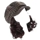 Short Wavy Hat Synthetic Curly Ponytail Hat Natural Fake Hair Extension
