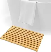 Clevinger Bamboo Bath Mat for Bathroom, Non-Slip Shower Mat Bathroom Waterproof Carpet for Indoor or Outdoor Use, Waterproof Wooden Shower Floor Mat for Doorway Sauna Spa Yard Patio Pool (2 Pack)