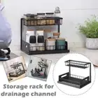 Carbon Steel Under Sink Organizer Slide Out Sink Shelf for Kitchen Bathroom
