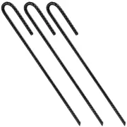 Rebar Stakes U/J Hook Extra Heavy Duty,(10pcs) 12 inch x 1/4 inch Rust Proof ...