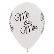 Mr and Mrs Wedding Balloons x25 Clear Decorations Helium Arch Centrepieces Set