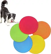 5Pcs Dog Frisbee Pet Interactive Training Toy - Bite Resistant Soft Silicone Flying Disc for Puppy Flyer Training - Dog Flying Disc Silicone Frisbee