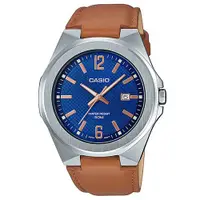 在飛比找PChome24h購物優惠-【CASIO】簡約皮帶紳士男錶-藍面(MTP-E158L-2