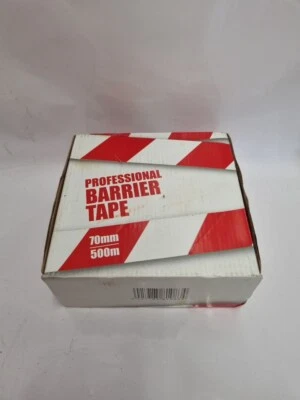 70mm x 500m Polythene Barrier Tape Non Adhesive Red White