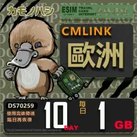 在飛比找momo購物網優惠-【鴨嘴獸 旅遊網卡】CMLink 歐洲10日輕量型 吃到飽(