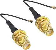 SMA Female Jack Bulkhead to IPX IPEX U.FL MHF4 RF Pigtail Jumper Cable for PCI WiFi Card Wireless Router 0.81mm Pack of 2 (2 inch (5 cm))