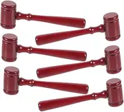 TEHAUX Mini Gavel Judge Hammer Set for Boys and Girls 6pcs Small Wooden Gavels for Role Playing Halloween Costumes and School Dramas
