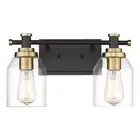 2-Light Bathroom Vanity Light Modern Vanity Wall Sconce Black and Gold Finish...