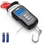 FS01 Fishing Scale 110Lb Digital LCD Display Hanging Hook Tape 2 AAA Batteries