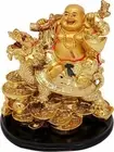 Vastu Feng Shui Laughing Buddha on Dragon Remove Bad Luck Idol Statue Figurine