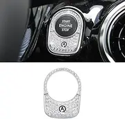 VDARK For Mercedes-Benz Interior A GLA GLB GLE G CLA Class Bling Engine Start Stop Button Cover Ignition Button Cap Metal Sticker Sticker 2 Pieces