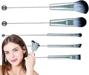 Makeup Brushes Set | Beaded Make up Brushes - 5X Professional Applicator, Blending Synthetic Tool for Foundation Eyeshadow Blush Setting Powder